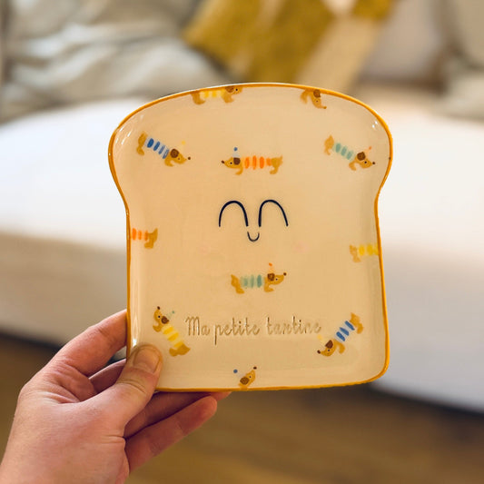Assiette à tartine " Ma petite tartine " - Teckels