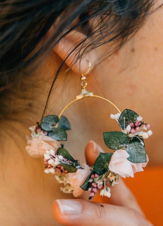 Atelier boucles d'oreilles fleuries