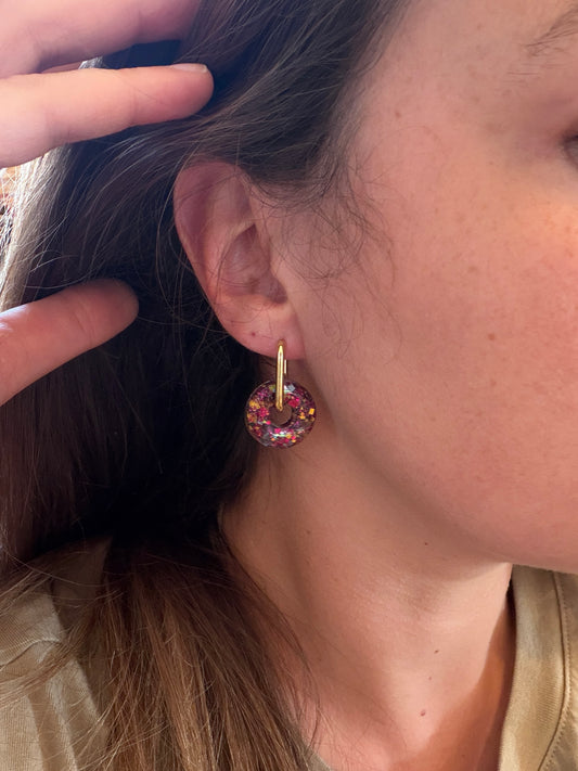 Boucles d'oreille en résine