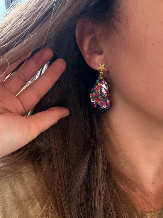 Boucles d'oreille en résine