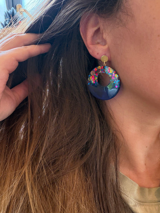 Boucles d'oreille en résine