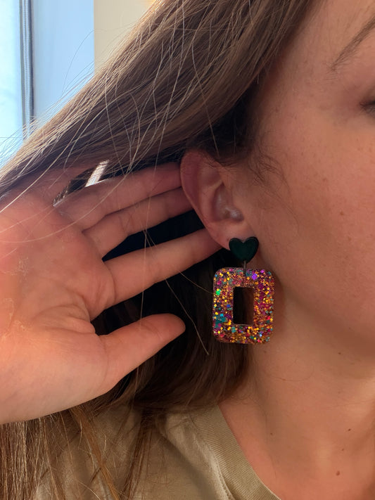 Boucles d'oreille en résine