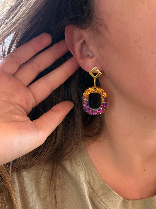 Boucles d'oreille en résine