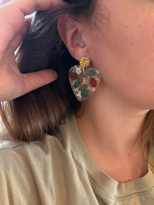Boucles d'oreille en résine