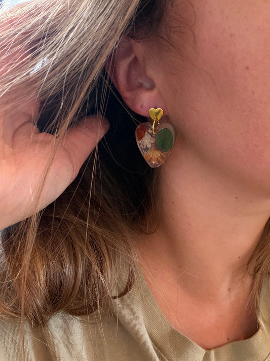 Boucles d'oreille en résine