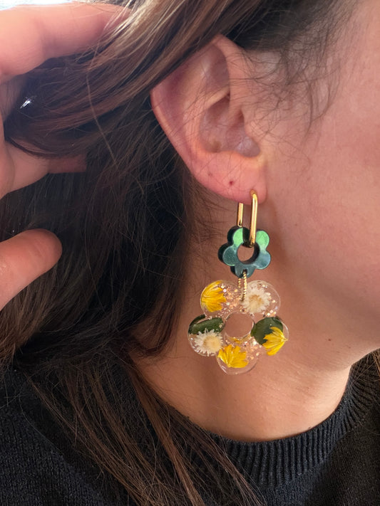 Boucles d'oreille en résine