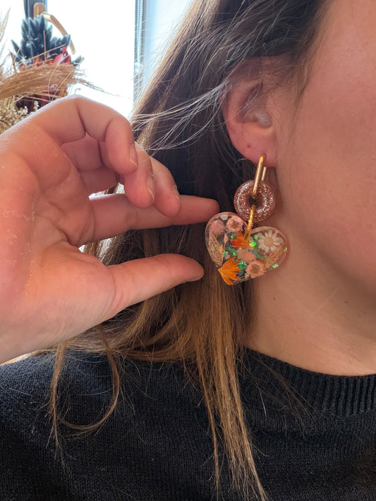 Boucles d'oreille en résine