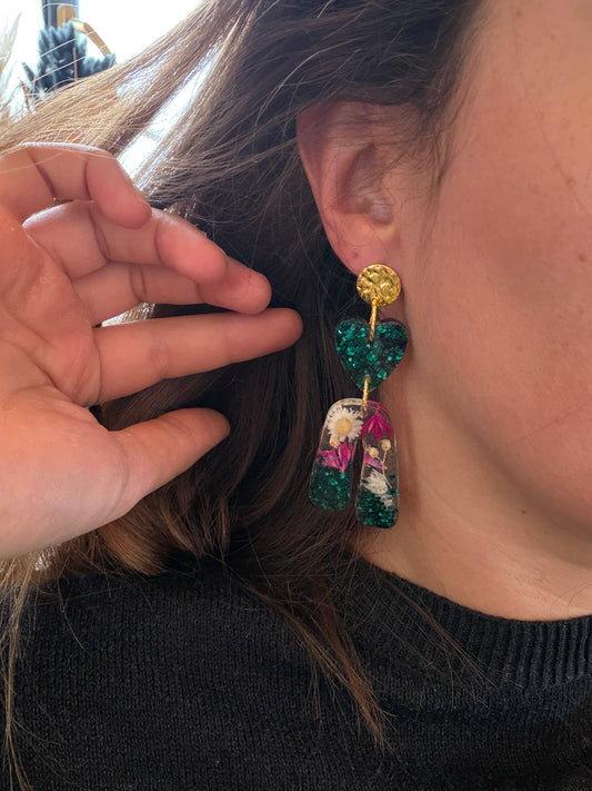 Boucles d'oreille en résine