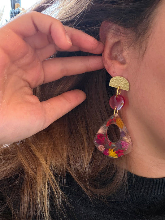 Boucles d'oreille en résine