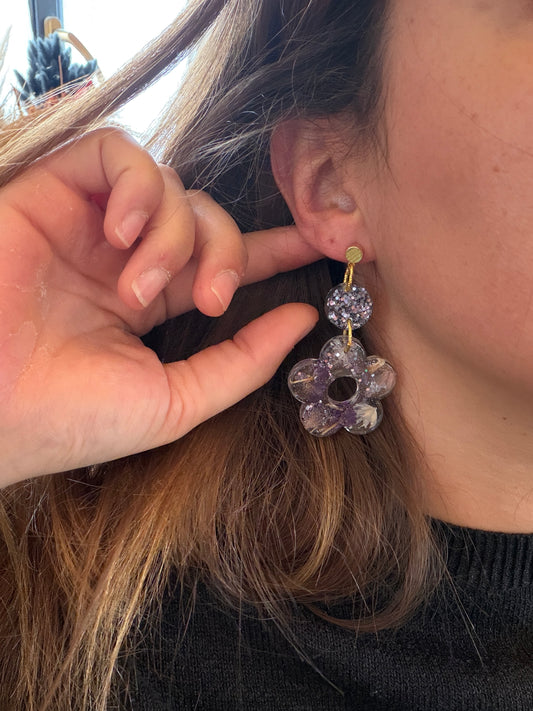 Boucles d'oreille en résine