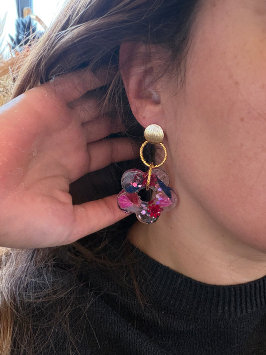 Boucles d'oreille en résine