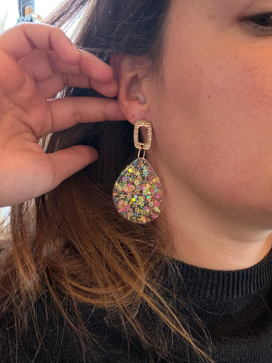 Boucles d'oreille en résine