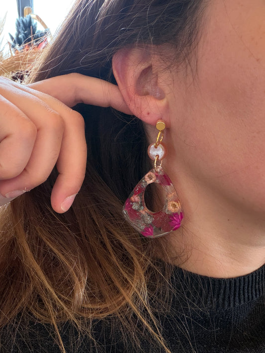 Boucles d'oreille en résine